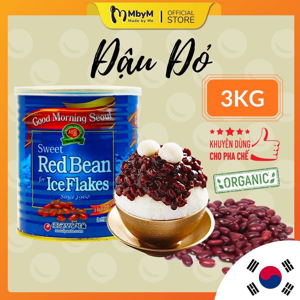 Đậu Đỏ Đóng Hộp Hàn Quốc - Good Morning Seoul - Nhập khẩu độc quyền Hàn Quốc - làm topping trà sữa, đá xay, bingsu