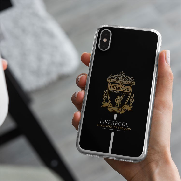 Ốp IP Ngon Bổ Rẻ logo đội bóng LIVERPOOL nền đen Silicon 91