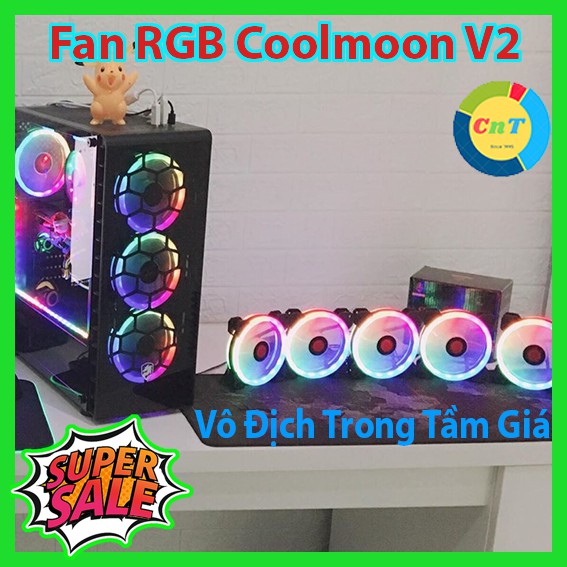 [Mã ELDEC10K giảm 10K đơn 20K] [Xả Kho - Thanh Lý] Fan CoolMoon Dualring RGB 16 Triệu Màu Kèm 366 Hiệu Ứng | WebRaoVat - webraovat.net.vn