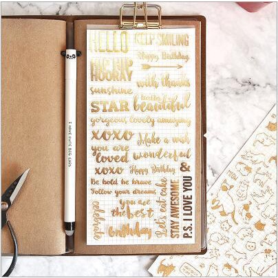 Hình dán brozing phong cách cổ điển trang trí sổ