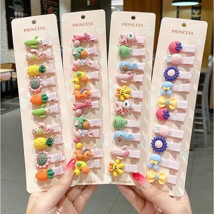 Bộ 10 Dây Thun Cột Tóc Nhiều Màu Sắc Dễ Thương Cho Bé Gái