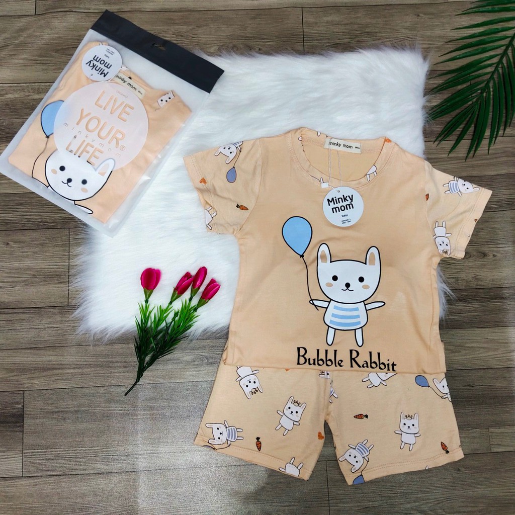 Bộ Cộc Tay Chất Thun Lạnh MinKy Mom Nhiều Họa tiết Thú - Ô tô Cho Bé Trai Bé Gai 6-18kg QATE 336