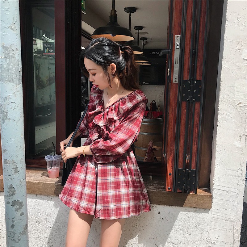 Jumpsuit nữ caro dáng đẹp