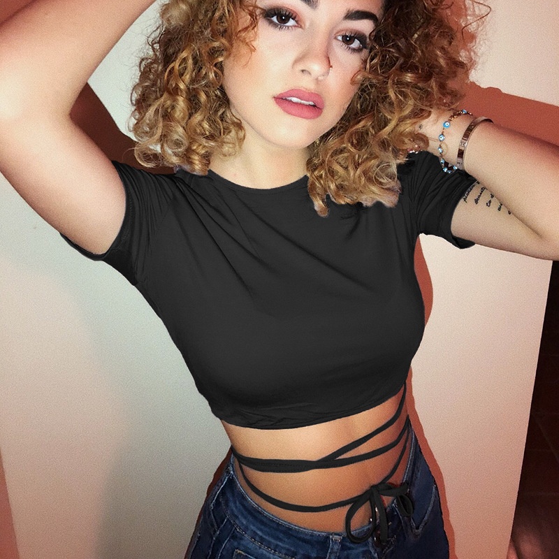 Áo thun croptop TODOBLACK tay ngắn thời trang mùa hè quyến rũ cho nữ