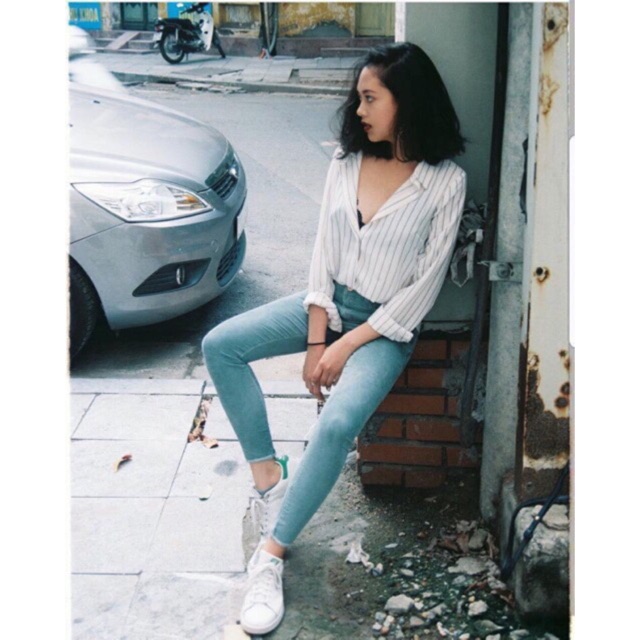 Áo sơ mi kẻ sọc cho nam và nữ (ảnh thật, video thật) đen, đỏ, trắng, hồng đỗ | BigBuy360 - bigbuy360.vn