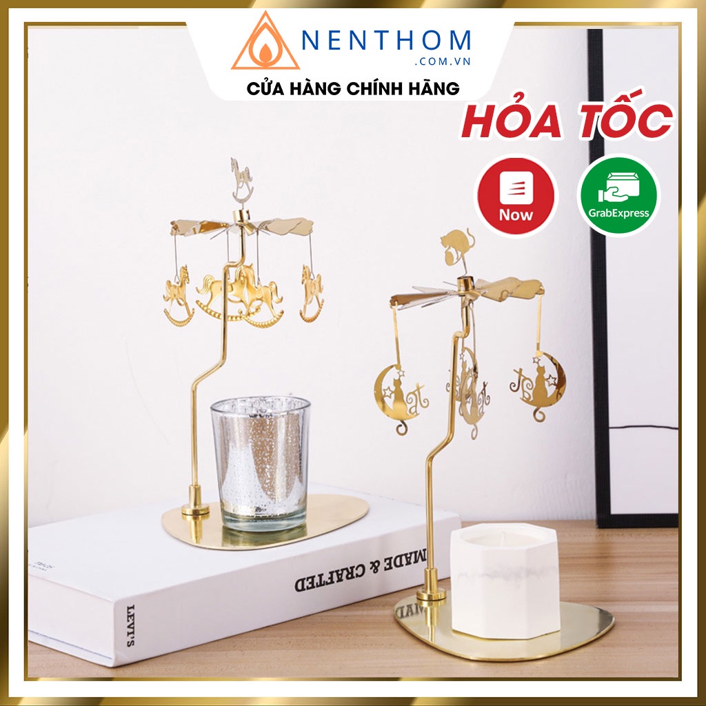 Chân Đế Chong Chóng Nến Thơm Xoay Khay Tam Giác Tròn Cao Cấp - CK06