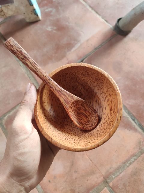 Chén gỗ dừa kèm muỗng súp gỗ dừa