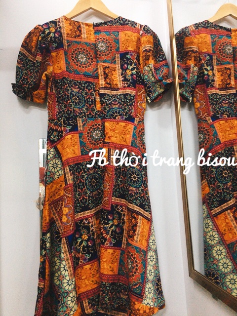 ĐẦM THỔ CẨM DU LỊCH HOẠ TIẾT BOHO VÁY BOHEMIAN SỐNG ẢO