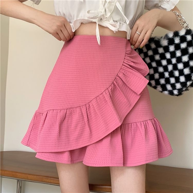 Chân Váy Chữ A Lưng Cao Họa Tiết Sọc Caro Thời Trang Mùa Hè Cho Nữ