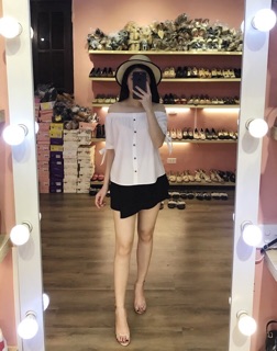 Áo trễ vai thắt nơ tay