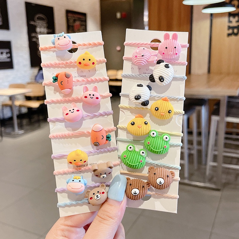 Dây Buộc Tóc Cao Su Cỡ Nhỏ Không Đau Họa Tiết Hoạt Hình Thời Trang Cho Bé