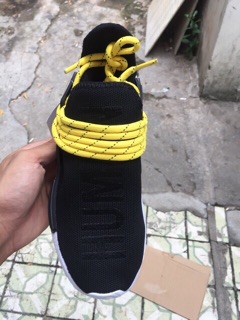 ( Ảnh thật ) Sneaker Human Race đen dây vàng