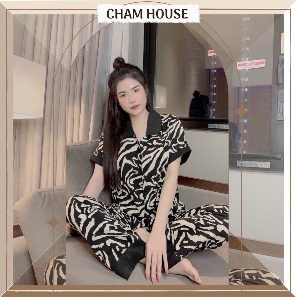 PIJAMA satin lụa, đồ bộ nữ tay ngắn quần dài cao cấp, xinh xắn Piti Shop