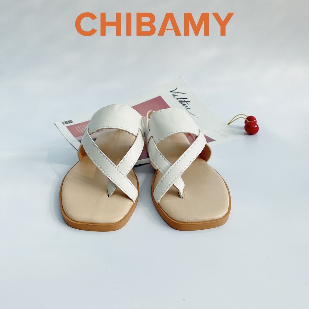 Dép Sandal xỏ ngón LA MÃ quai chéo đế bệt dẻo, chất da mềm