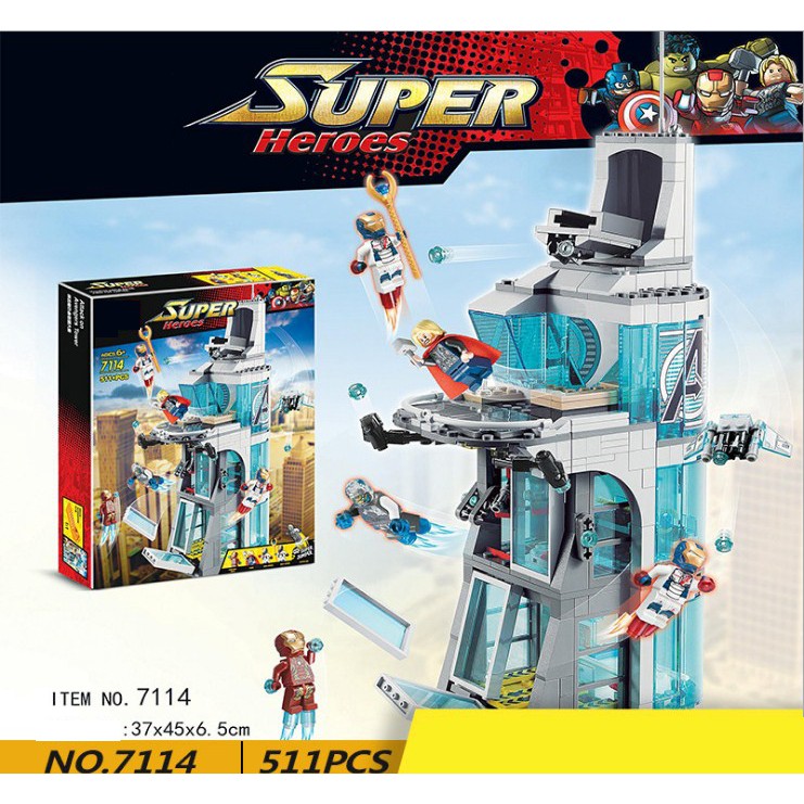 Bộ đồ chơi xếp hình Lego Super Heroes 7114- Attack on Avengers Tower - Trận Chiến Tại Tòa Tháp Siêu Anh Hùng