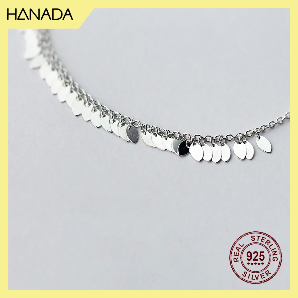 Lắc Chân Bạc 925 Hanada L-0-S-0190 Lá Tua Rua G16