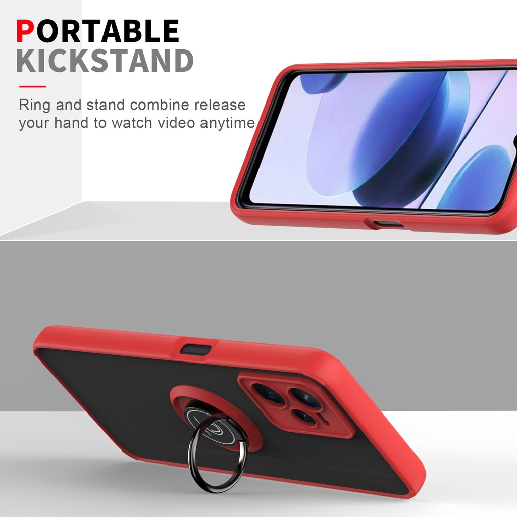 Ốp lưng Realme C35 C31 C30 C21 C21Y C20 C11 Sang trọng Nhẫn acrylic cứng Vỏ ngoài Hỗ trợ chống sốc Xe hơi Giá đỡ từ tính Giá đỡ điện thoại Ngón tay bảo vệ máy ảnh