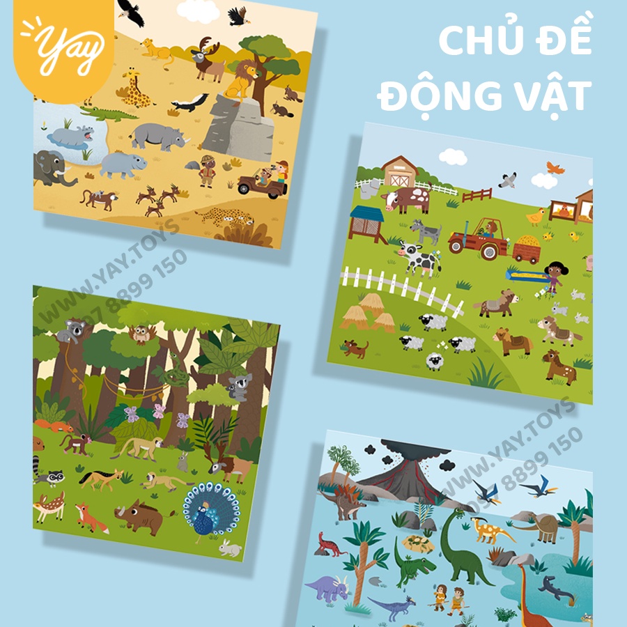 Hình Dán Dùng Được Nhiều Lần cho trẻ từ 3+- Reusable Sticker Mideer
