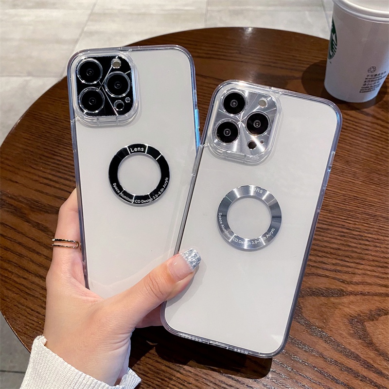 Ốp Điện Thoại Cứng Trong Suốt Mạ Viền Sang Trọng Dành Cho iPhone 11 12 13 Pro Max 12 13 mini