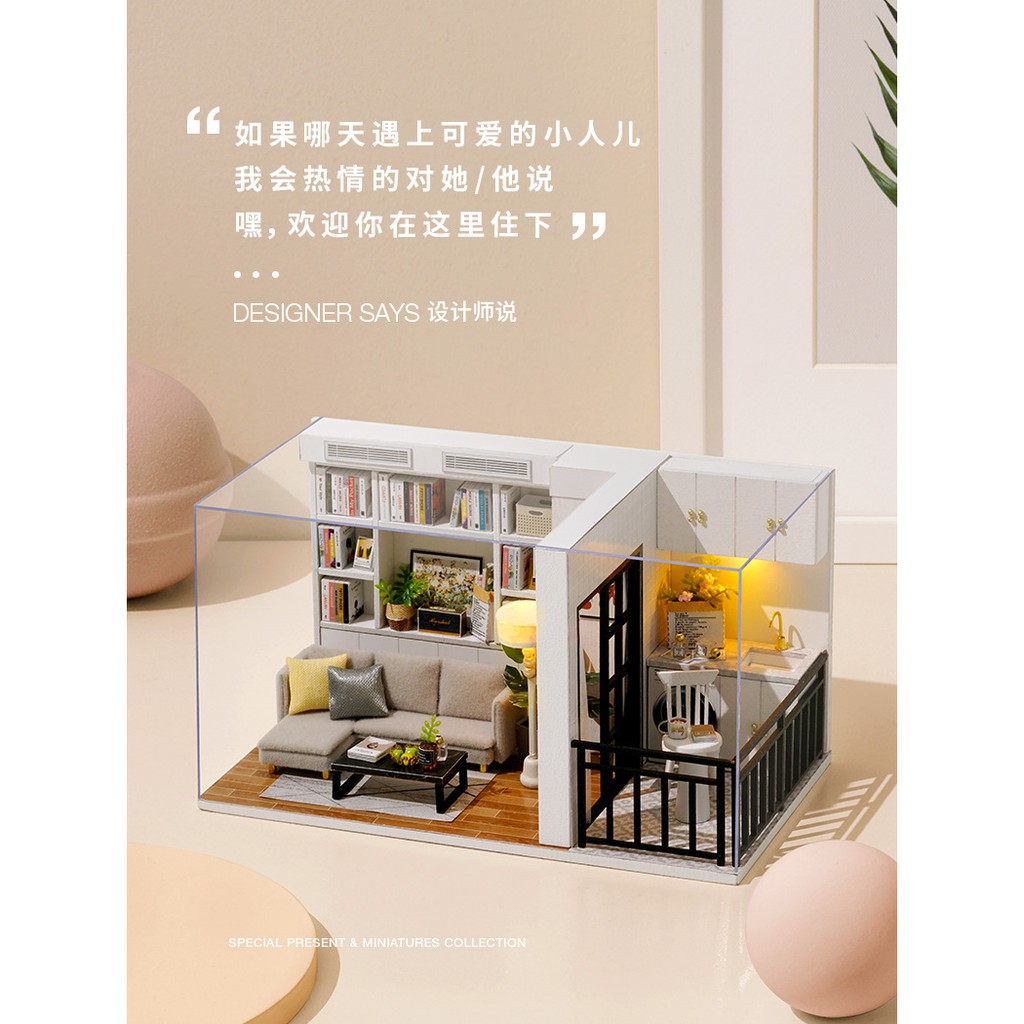 Mô Hình Nhà Gỗ Sáng Tạo DIY: Căn Phòng Đọc Sách Hiện Đại Vitaliy Life QT005