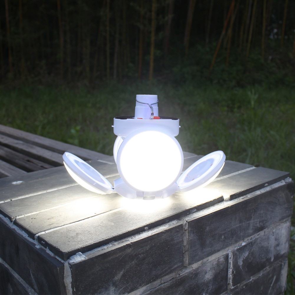 [ChínhHãng]Bóng đèn LED 4 cánh xếp 40W siêu sáng chính hãng tại TPHCM ( Dùng năng lượng mặt trời )