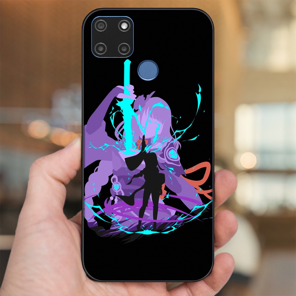 Ốp lưng Realme C12, C21Y viền đen in hình Raiden Shogun Genshin Impact