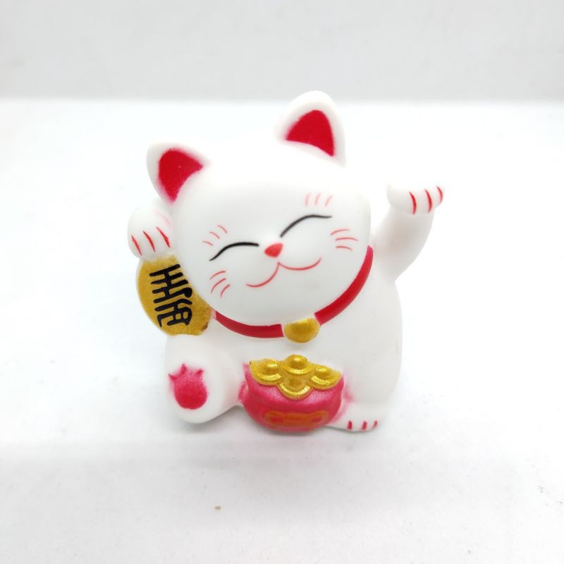 Mèo thần tài trang trí bánh kem, mèo vẫy tay trang trí oản tháp bánh