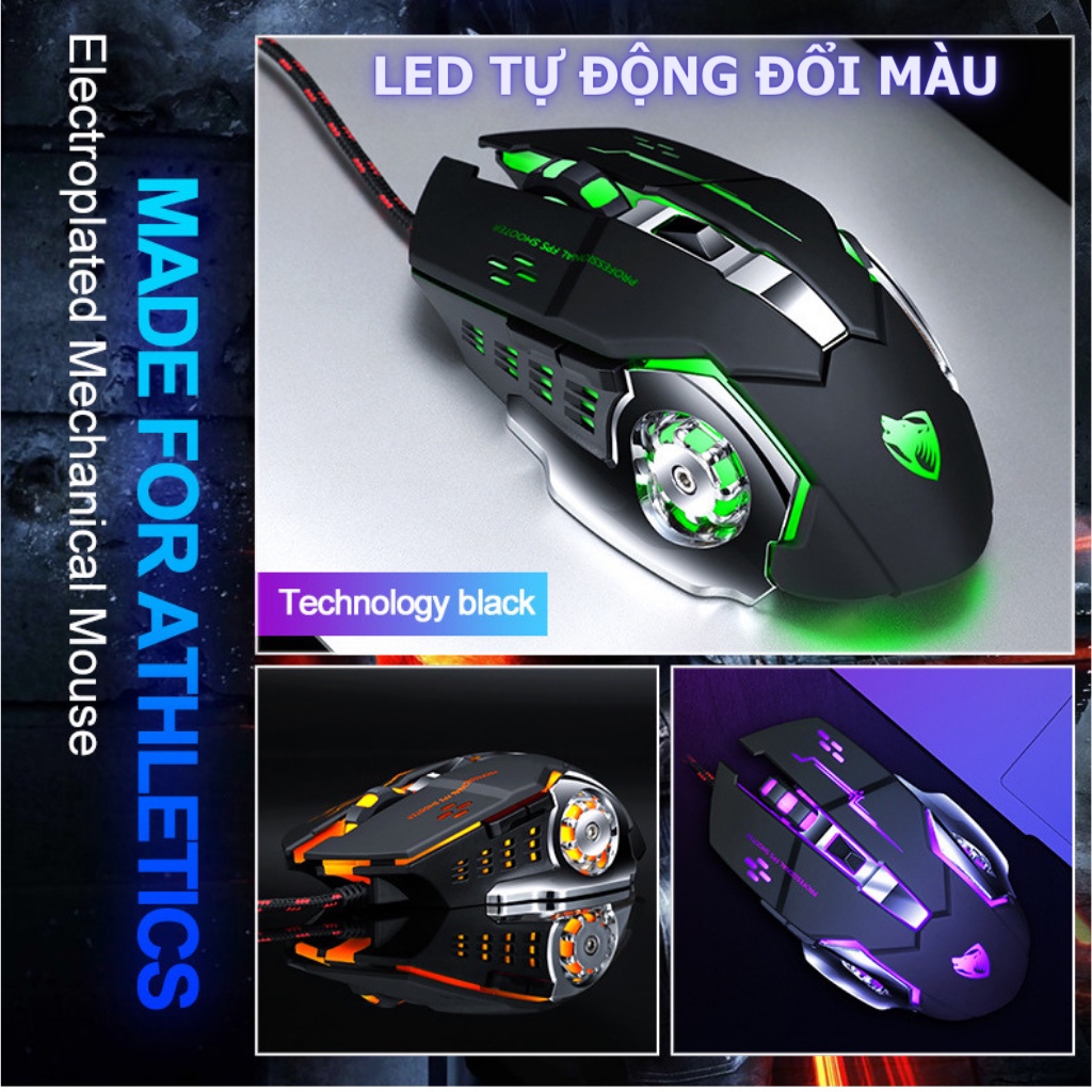 Chuột chơi game có dây chính hãng Thunder, chuột gaming giá rẻ led RGB đổi màu cực đẹp, nhanh, chính xác, đỉnh cao gamer