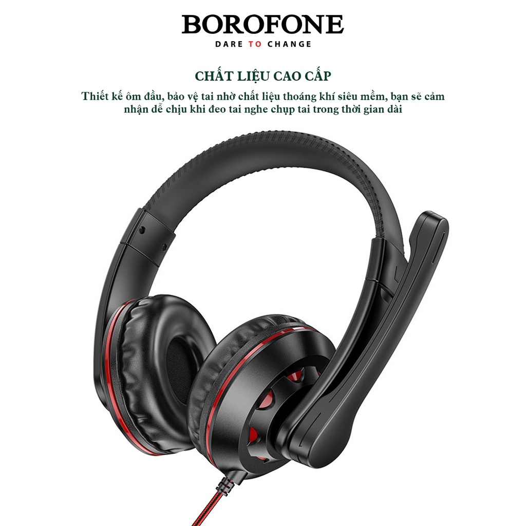 Tai nghe chụp tai có dây BOROFONE BO102 Gaming có mic đàm thoại - AK Mobile