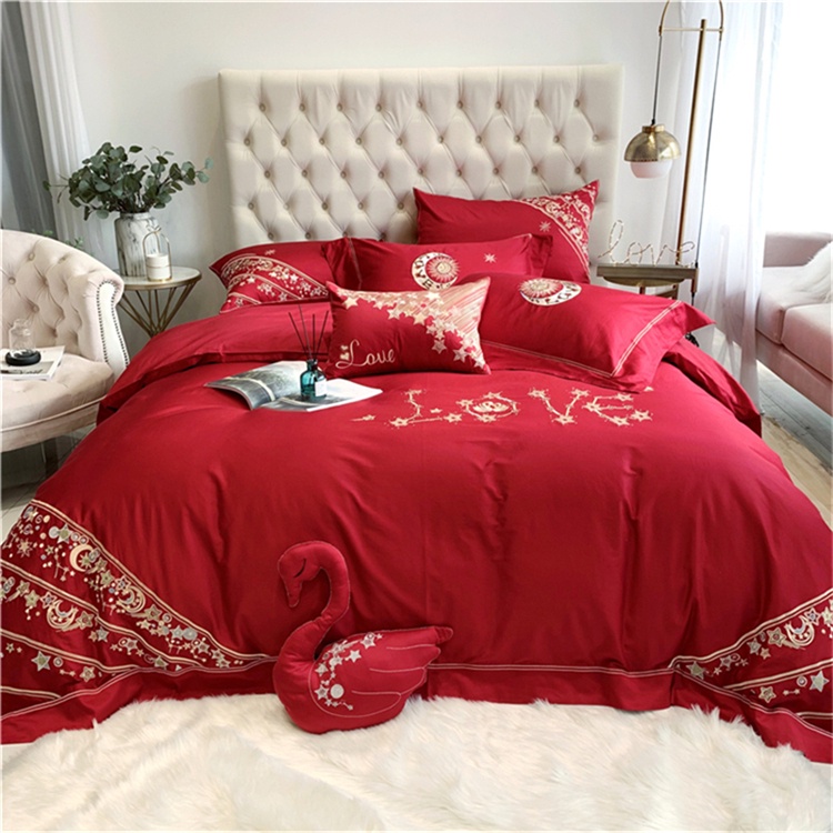 173221 Bộ chăn ga gối /ga cưới cho giường 150-180*200cm 8CT cotton 60S cao cấp hàng nhập