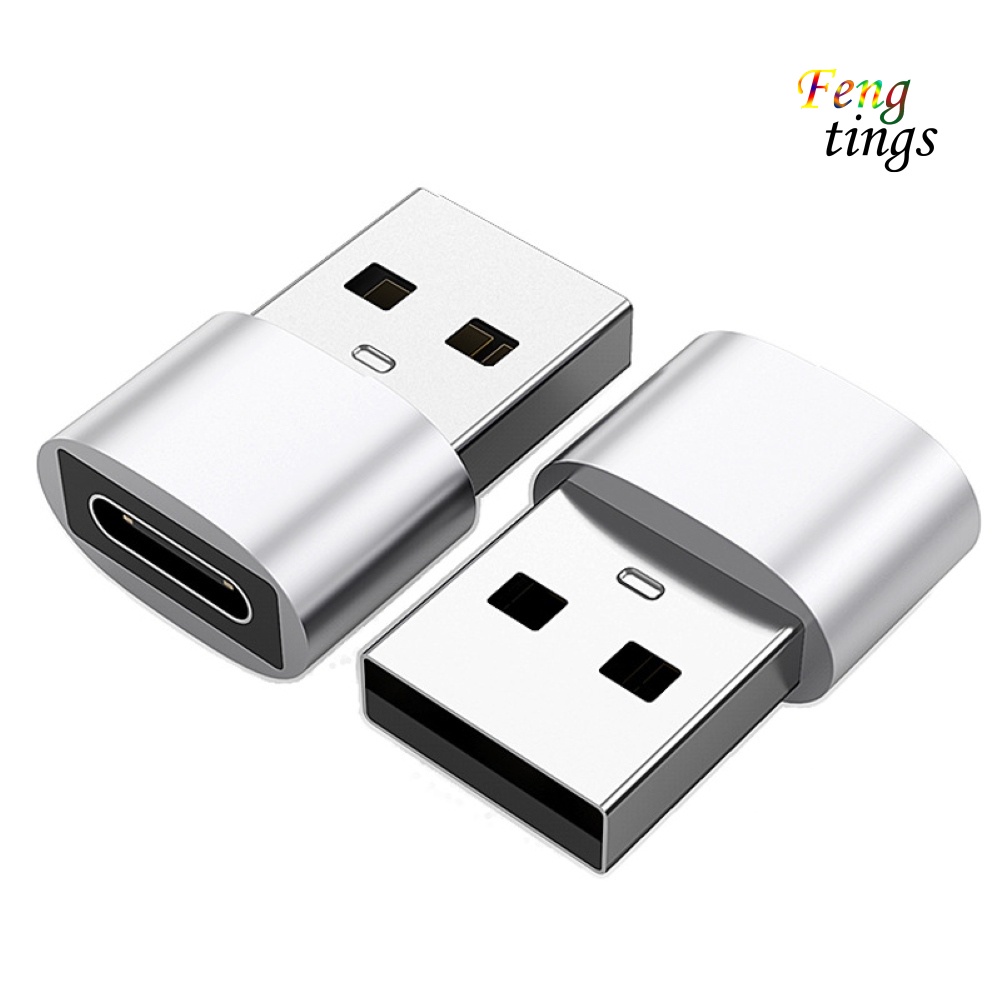 【FT】2Pcs Aluminum Alloy Type-c Female to USB Male Converter Adapter Phone Accessory