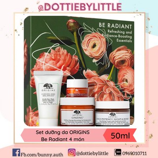 Set dưỡng da origins be radiant refreshing and radiance-boosting essentials set