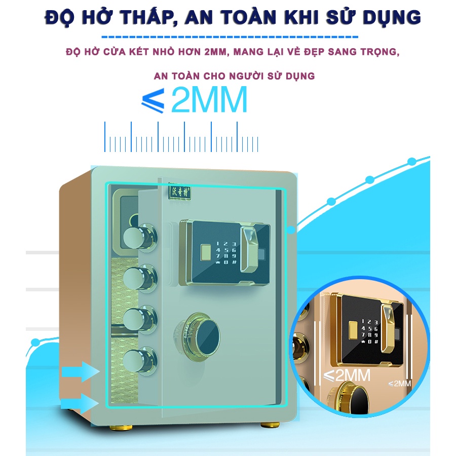 Két Sắt 4C Điện Tử Gắn Tường Khóa Vân Tay Khóa Số Chống Cháy Chống Trộm An Toàn Sử Dụng Gia Đình Văn Phòng Siêu Thị