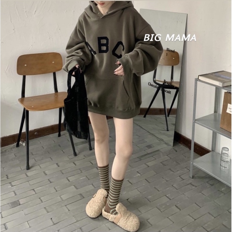Áo khoác hoodie form rộng hoạ tiết chữ ABC