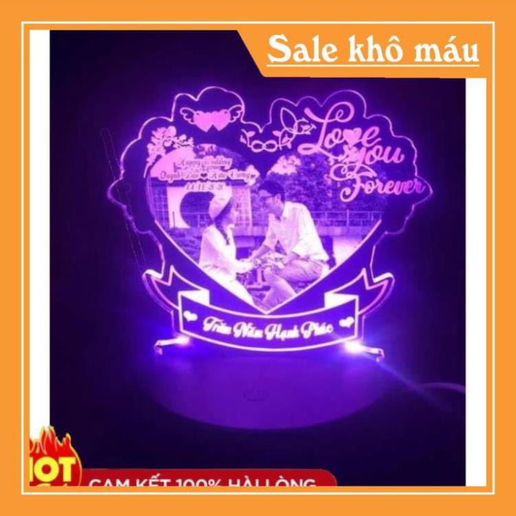 [SHOP UY TÍN] [HÀNG ĐỘC] Đèn LED 3D Khắc Hình Theo Yêu Cầu, Đèn led 3d, Quà valentine