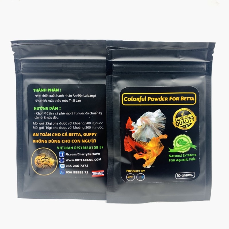 Bột lá bàng 5g - dưỡng cá betta thay thế lá bàng