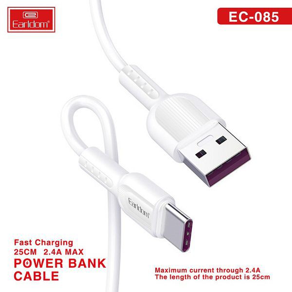 Cáp sạc nhanh 25 cm,dây sạt ngắn dùng cho sạc dự phòng,tương thích ip,micro,type c Earldom EC 085 KLH Store