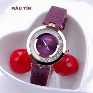 Đồng hồ nữ Guou hàn quốc màu tím chung thuỷ