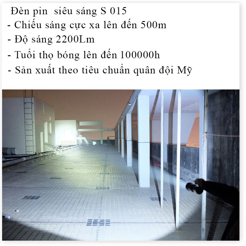 Đèn Pin Chiếu Xa LYS015 ✔️Chính hãng✔️ Chiếu xa 600m, Chống nước, Pin Cực Bền +Tặng sạc, hộp đựng.