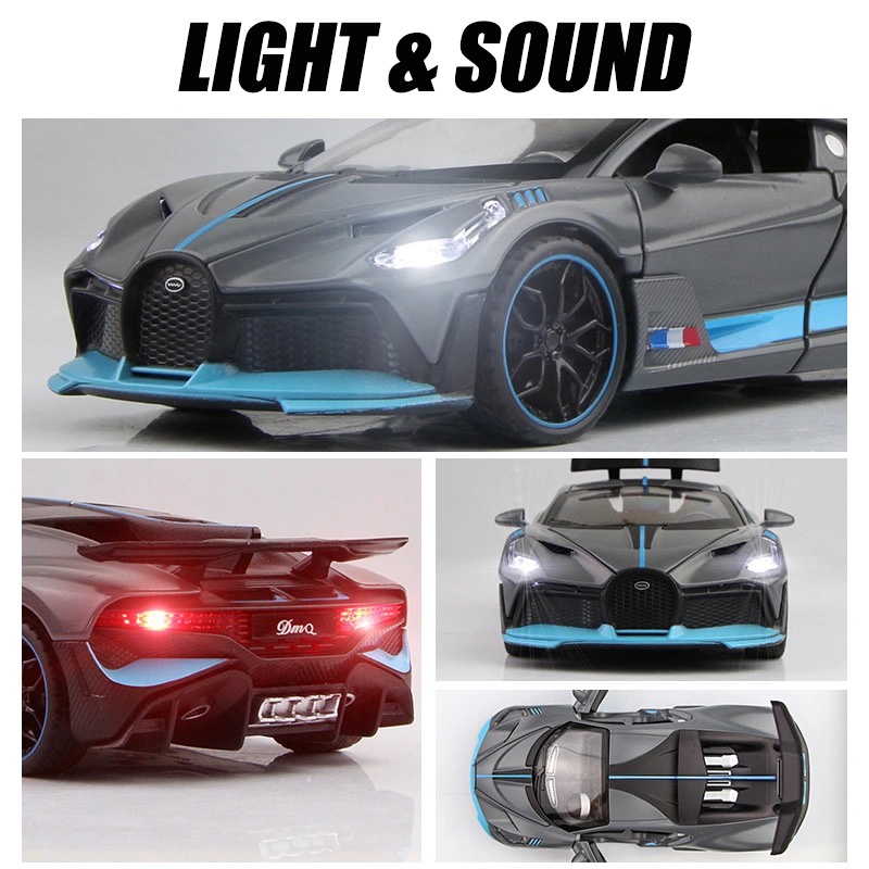 Mô Hình Xe Ô Tô Bugatti Divo Bằng Hợp Kim Có Đèn Và Âm Thanh Cho Bé Trai Tỉ Lệ 1: 32