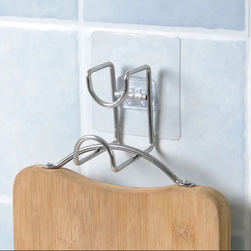 Móc treo thau chậu chịu lực bằng Inox 304 chống han gỉ, Móc treo đồ dán tường đa năng, Đồ gia dụng tiện ích cho gia đình