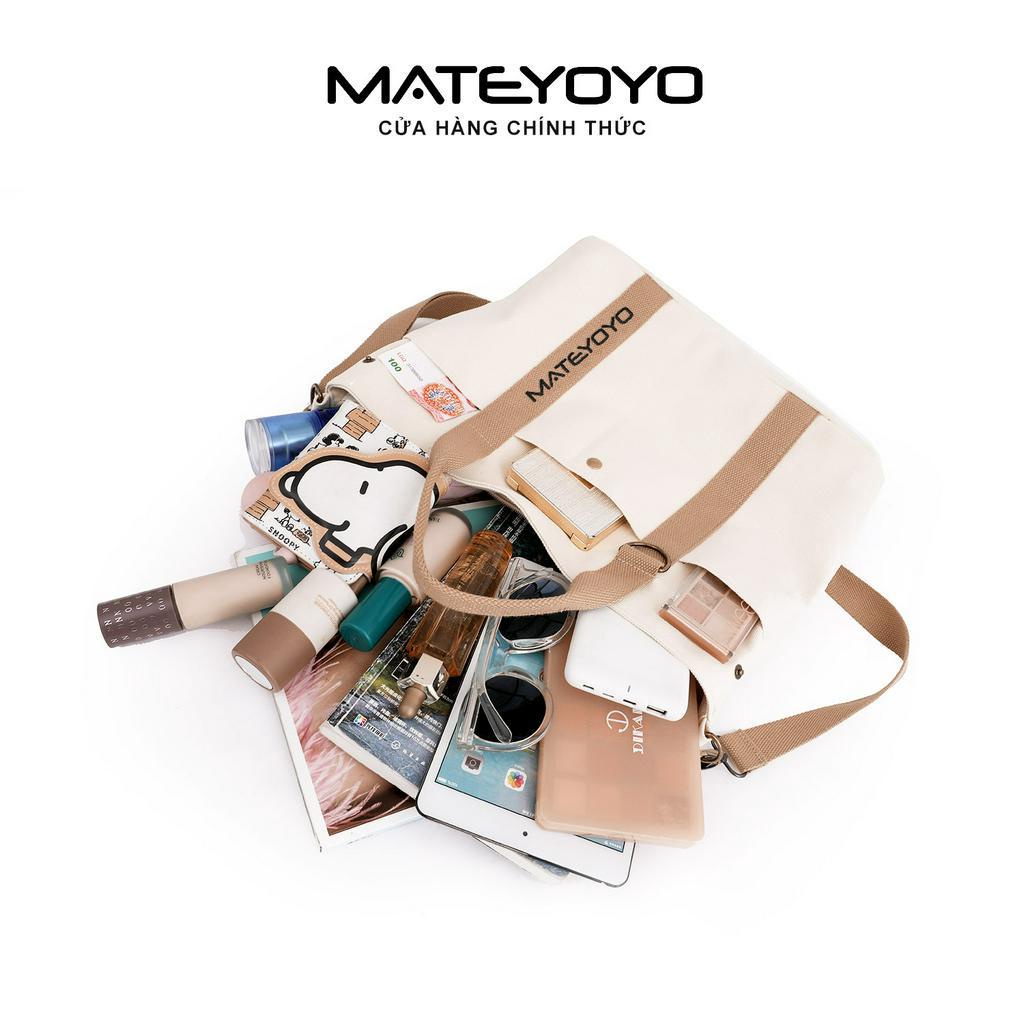 Túi xách MATEYOYO vải canvas có khóa kéo thời trang cao cấp cho nữ