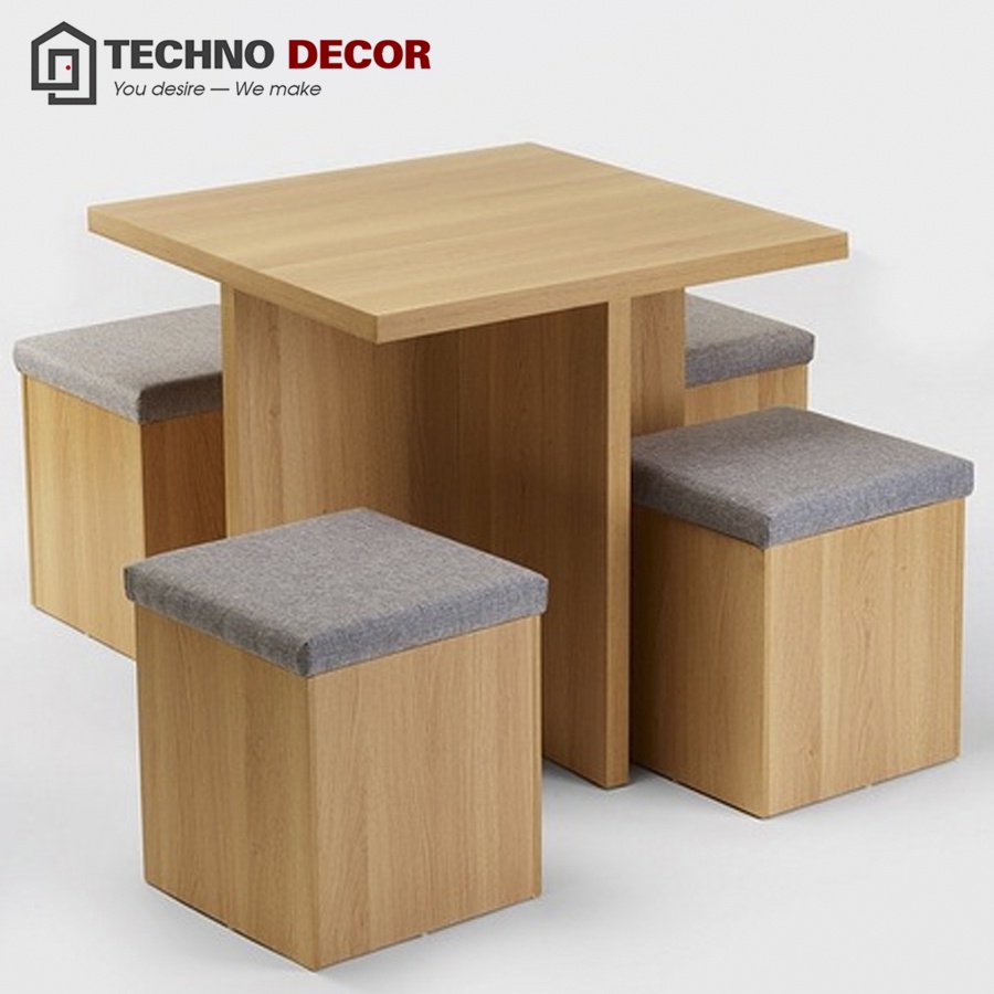 Bàn Ăn Gấp Gọn Thông Minh 4 Ghế Bàn Ăn Gia Đình TechnoDecor