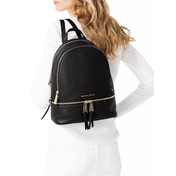 TNS-Balo form vuông 2 ngăn M••K medium backpack-da màu đen