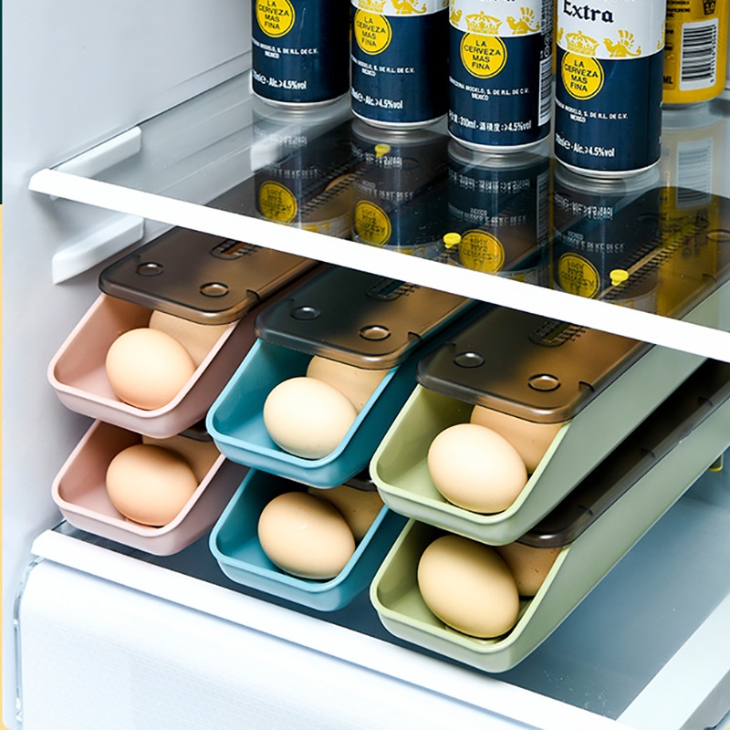 Hộp Đựng Trứng Có Thể Trượt Tiện Dụng Cho Tủ Lạnh