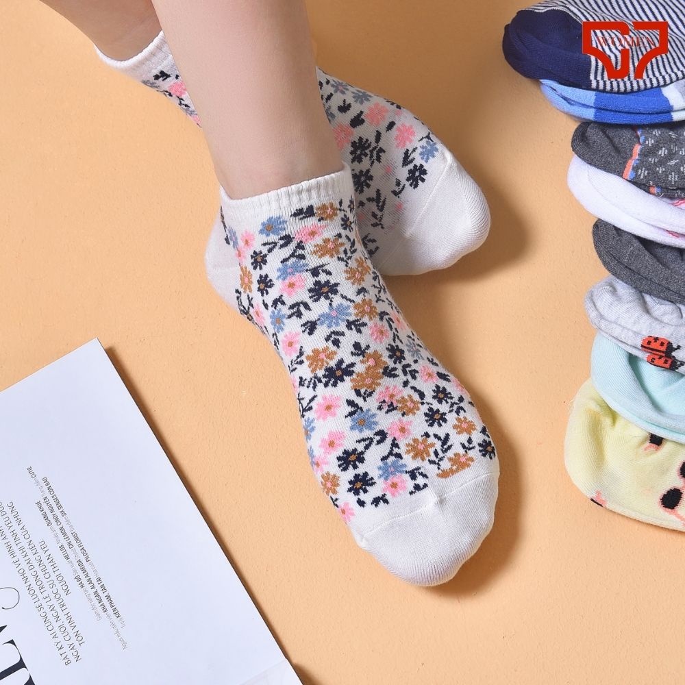 Tất Vớ Nữ Cổ Ngắn Co&amp;Com PKTN1500 Chất Liệu Cotton Thoáng Chân Thấm Hút Mồ Hôi