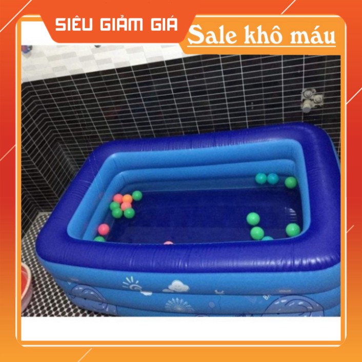 BỂ BƠI PHAO BƠI mùa hè cho bé /1,3M/1,5M/1,8M/2,1M CHỮ NHẬT 3 TẦNG