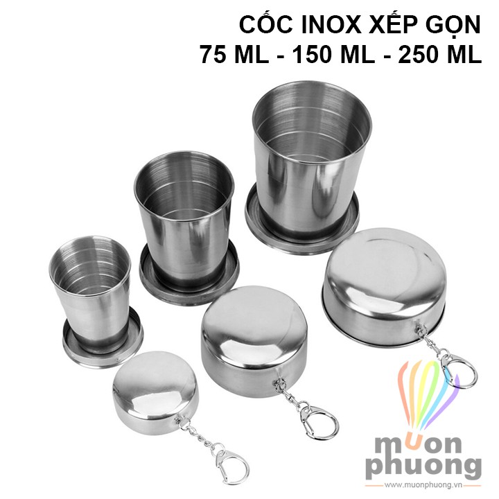 [FRSHIP 20K] Ly cốc inox xếp gọn bỏ túi du lịch dã ngoại - MUÔN PHƯƠNG SHOP | BigBuy360 - bigbuy360.vn