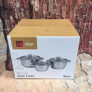 Bộ nồi five star 3 món dùng dc cho cả bếp từ