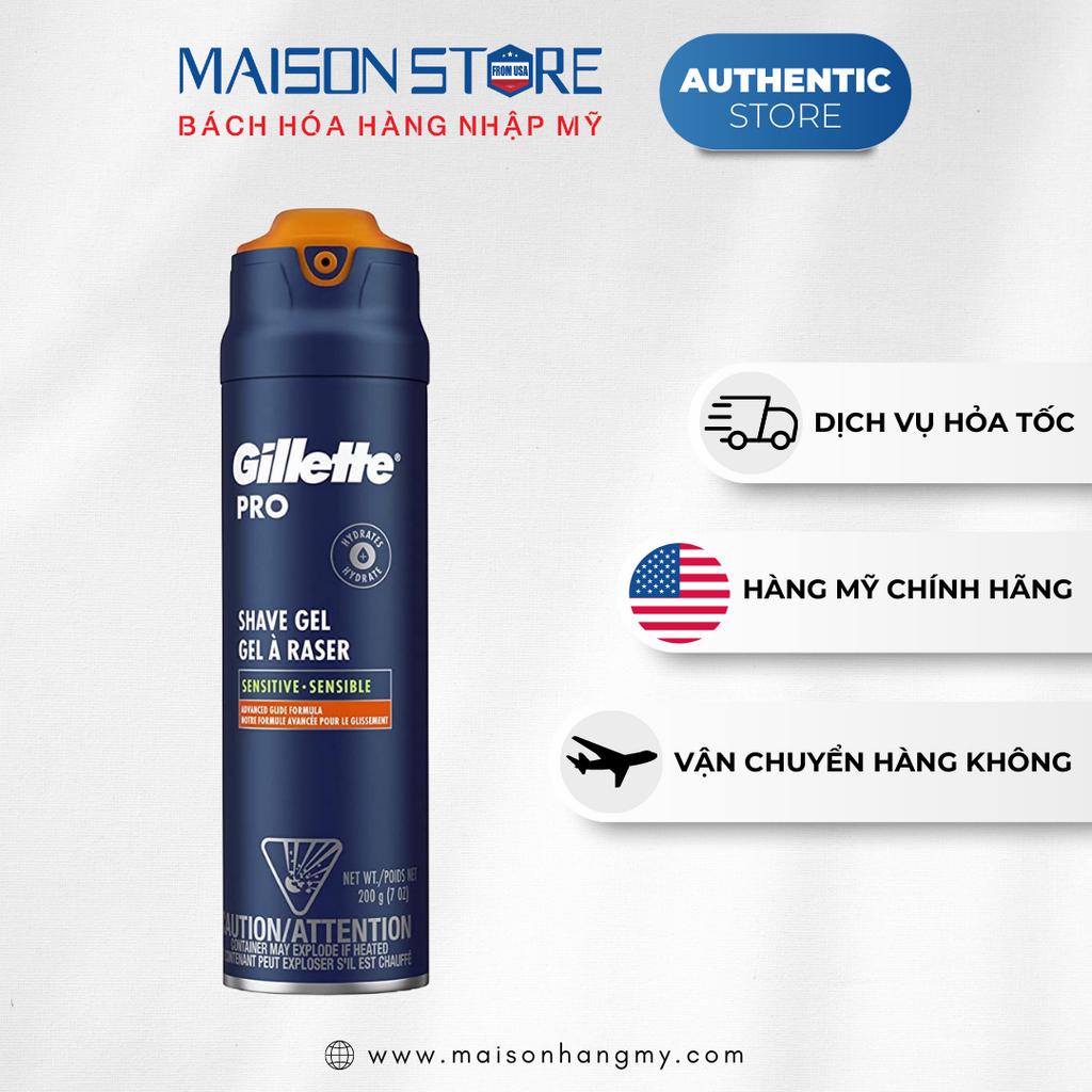GILLETTE PRO SHAVE GEL CẠO RÂU  - Hàng Nhập USA Chính Hãng
